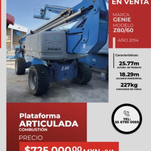 Plataforma articulada de combustión Genie Z80/60 2014
