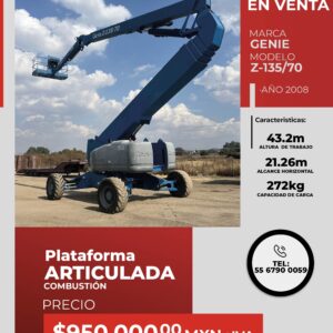 Plataforma Articulada Genie Z-135/70 2008 en Venta | Alta Capacidad