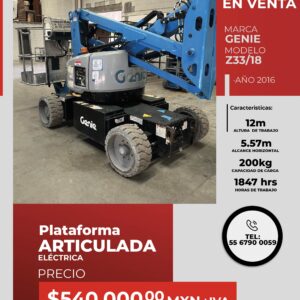 Plataforma articulada eléctrica Genie Z33-18 2016