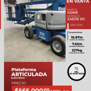 Plataforma articulada eléctrica genie Z45/ 25 DC 2016