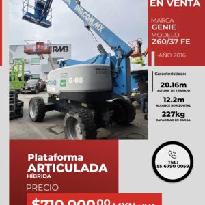 Plataforma Articulada Híbrida Genie Z60/37 FE 2016