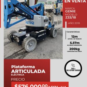 Plataforma articulada eléctrica Genie Z33/18 2018v